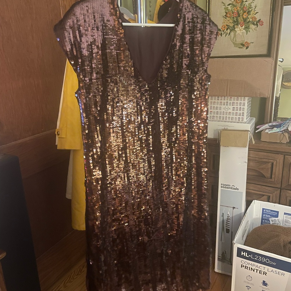 Maeve Burgundy Sequin Mini Dress
